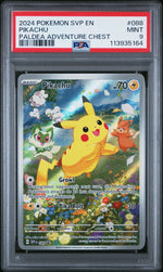 2024 Pokemon Scarlet and Violet Black Star Promo Paldea Adventure Chest Pikachu #088 PSA 9