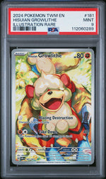 2024 Pokemon Scarlet and Violet Twilight Masquerade Illustration Rare Hisuian Growlithe #181 /112060289 PSA 9