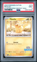 2025 Pokemon Scarlet and Violet Black Star Promo Illustration Contest Winner '24 Pikachu #214 PSA 9