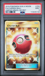 2019 Pokemon Sun and Moon Unified Minds Secret Rare Cherish Ball #250 PSA 9