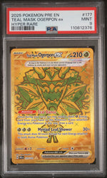 2025 Pokemon Scarlet and Violet Prismatic Evolutions Hyper Rare Teal Mask Ogerpon Ex #177 PSA 9