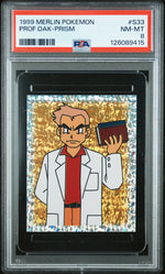 1998 Pokemon Series 1 Poster Special Glitter Professor Oak #S33 PSA 8