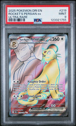 2025 Pokemon Scarlet and Violet Destined Rivals Ultra Rare Team Rocket's Persian Ex #219 PSA 9
