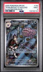 2025 Pokemon Scarlet and Violet Destined Rivals Illustration Rare Team Rocket's Weezing #199 PSA 9