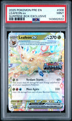 2025 Pokemon Scarlet and Violet Prismatic Evolutions Surprise Box Exclusive Leafeon Ex #006 PSA 9