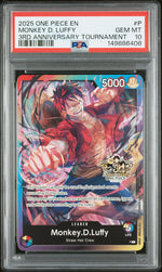 2025 One Piece Tournament Promo 3rd Anniversary Brothers Pack Monkey D. Luffy #P PSA 10