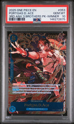 2025 One Piece Promo 3rd Anniversary Event Winner Prize Portgas D. Ace #OP07-053 PSA 10