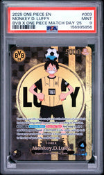 2025 One Piece X Bvb Collaboration Promo Match Day '25 Monkey D. Luffy #ST13-003 PSA 9