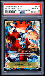 2023 One Piece Kingdoms of Intrigue Prerelease Winner Monkey D. Luffy #P-036 PSA 10