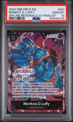 2024 One Piece Promo Offline Regional Volume 3 Finalist Monkey D. Luffy #OP07-091 PSA 10