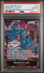 2024 One Piece Promo Offline Regional Volume 3 Finalist Monkey D. Luffy #OP07-091 PSA 10