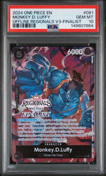 2024 One Piece Promo Offline Regional Volume 3 Finalist Monkey D. Luffy #OP07-091 PSA 10