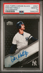 2020 Topps Chrome Black Autograph Don Mattingly #DMT PSA 10