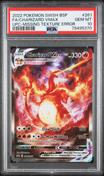 2022 Pokemon Swsh Black Star Promo Sword & Shield Ultra-Premium Collection-Charizard-Missing Texture Error Full Art/Charizard Vmax #261 PSA 10