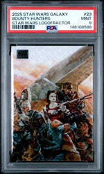 2025 Topps Chrome Star Wars Galaxy Logofractors Bounty Hunters #23 /77 /10 PSA 9