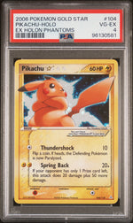 2006 Pokemon Ex Holon Phantoms Holo Pikachu Gold Star #104 PSA 4