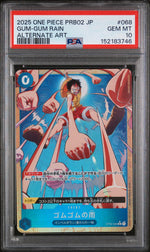 2025 One Piece Premium Booster Best Volume 2 Japanese Alternate Art Gum-Gum Rain #OP02068 PSA 10