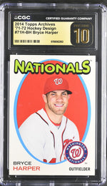 2014 Topps Archives #71H-BH Bryce Harper '71-72 Hockey Design CGC 10