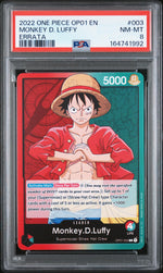 2022 One Piece Romance Dawn Errata Monkey D. Luffy #3 PSA 8