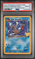 2021 Pokemon Celebrations Classic Collection Team Rocket Holo Dark Gyarados #8 PSA 10