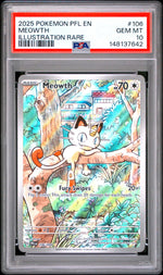 2025 Pokemon Mega Evolution Phantasmal Flames Illustration Rare Meowth #106 PSA 10