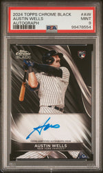 2024 Topps Chrome Black Autograph Austin Wells #AW PSA 9
