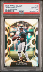 2020 Panini Select Concourse Silver Prizm Jalen Hurts #50 PSA 10