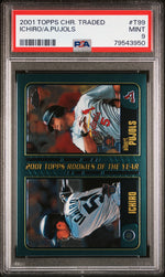 2001 Topps Chrome Traded Rookies of the Year Albert Pujols/Ichiro Suzuki #T99 PSA 9