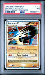 2007 Pokemon Diamond and Pearl Mysterious Treasures Holo Lucario Lv X #122 PSA 7