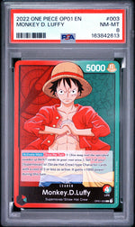 2022 One Piece Romance Dawn Leader Monkey D. Luffy #OP01003 PSA 8