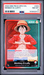 2022 One Piece Romance Dawn Leader Monkey D. Luffy #OP01003 PSA 8