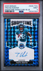 2025 Panini Mosaic Blue Travis Hunter #SOS-THU /99 PSA 9