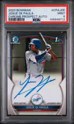2023 Bowman Chrome Prospect Autograph Josue De Paula #CPAJDE PSA 9