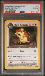 2000 Pokemon Team Rocket 1st Edition Dark Raticate #51 PSA 6