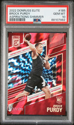 2022 Elite Aspirations Shimmer Brock Purdy #185 /499 PSA 10