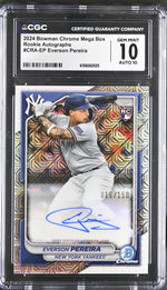2024 Bowman Chrome # Everson Pereira Mega Box Rookie Autographs /150 Auto CGC 10
