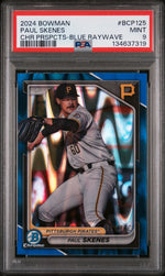 2024 Bowman Chrome Prospects Blue Raywave Refractors Paul Skenes #BCP125 /150 PSA 9