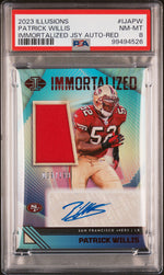 2023 Panini Illusions Immortalized Jersey Autographs Immrtlzd Jsy Auto-Red Patrick Willis #IJAPW /199 PSA 8