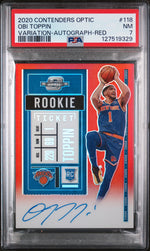 2020 Panini Contenders Optic Variations Red Obi Toppin #118 /99 PSA 7