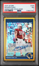 2024 Panini Score Signature-Gold Zone Braden Fiske #325 /50 PSA 7