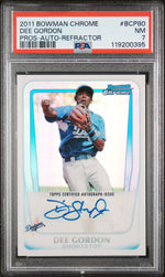 2011 Bowman Chrome Prospect Autograph Refractor Dee Gordon #BCP80 /500 /150 PSA 7