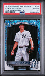 2025 Bowman Chrome Mega Box Prospect Cam Schlittler #BCP166 PSA 10