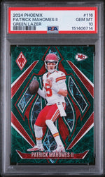 2024 Panini Phoenix Green Lazer Patrick Mahomes II #116 /50 PSA 10