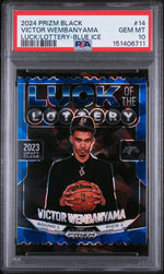 2024 Panini Prizm Black Luck of the Lottery Blue Ice Victor Wembanyama #14 /125 PSA 10