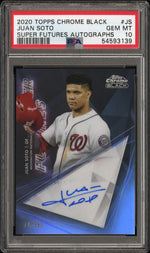 2020 Topps Chrome Black Super Futures Autographs Juan Soto #JS /99 PSA 10
