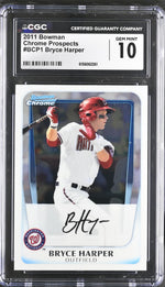 2011 Bowman Chrome #BCP1 Bryce Harper Chrome Prospects CGC 10