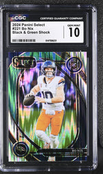 2024 Select #221 Bo Nix Black & Green Shock CGC 10