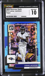 2022 Donruss Optic #13 Lamar Jackson Aqua CGC 10