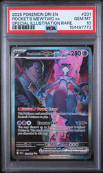 2025 Pokemon Scarlet and Violet Destined Rivals Special Illustration Rare Team Rocket's Mewtwo Ex #231 PSA 10