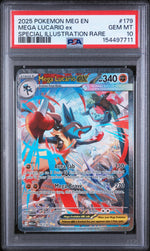 2025 Pokemon Mega Evolution Special Illustration Rare Mega Lucario Ex #179 PSA 10